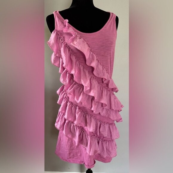Steve Madden  Pink Ruffled Sleeveless Dress - Picture 1 of 8